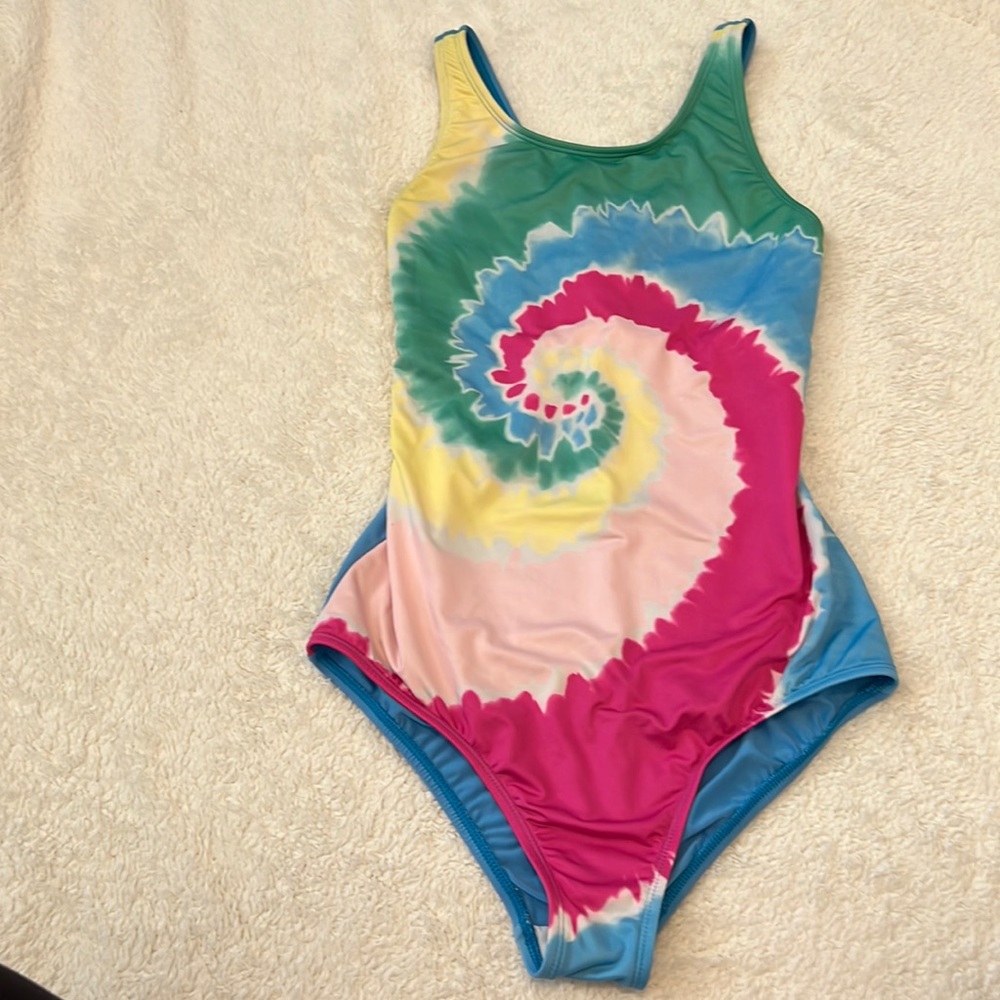 Girls Lands End Size 14 One Piece Tie-Dye Swimsuit